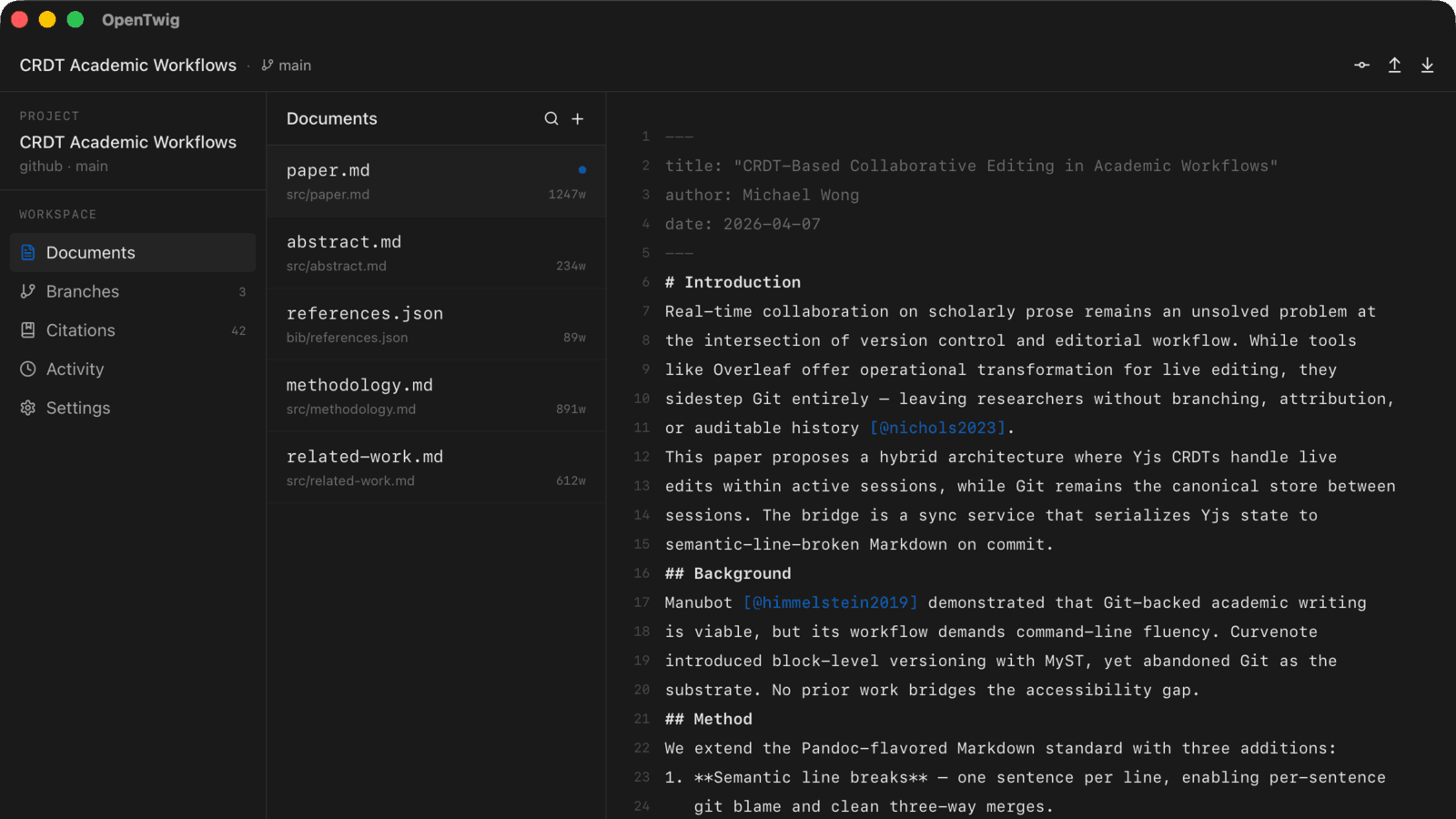 OpenTwig screenshot